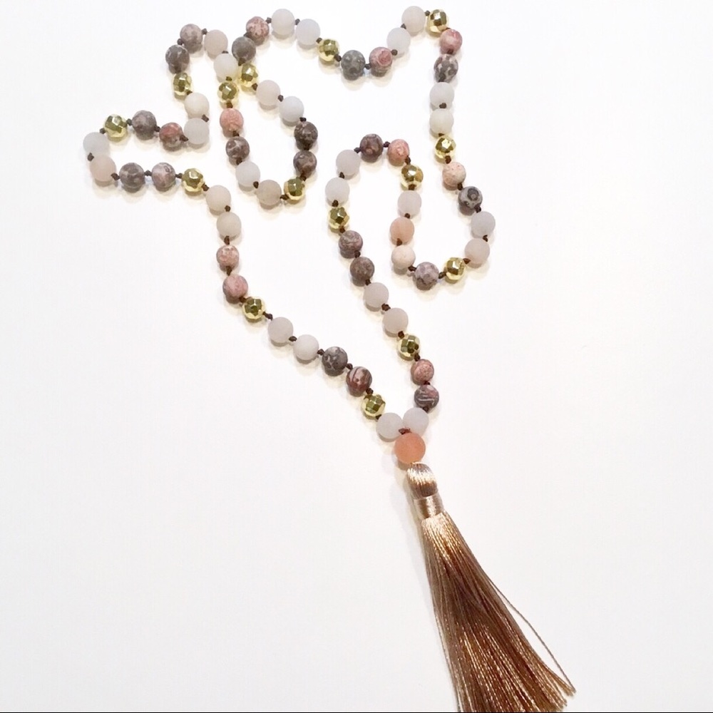 Fashion Stone Necklace with Tassel